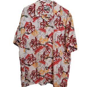 Vintage Pineapple Connection Graffiti Hawaiian Shirt Polyester White Red Adult L